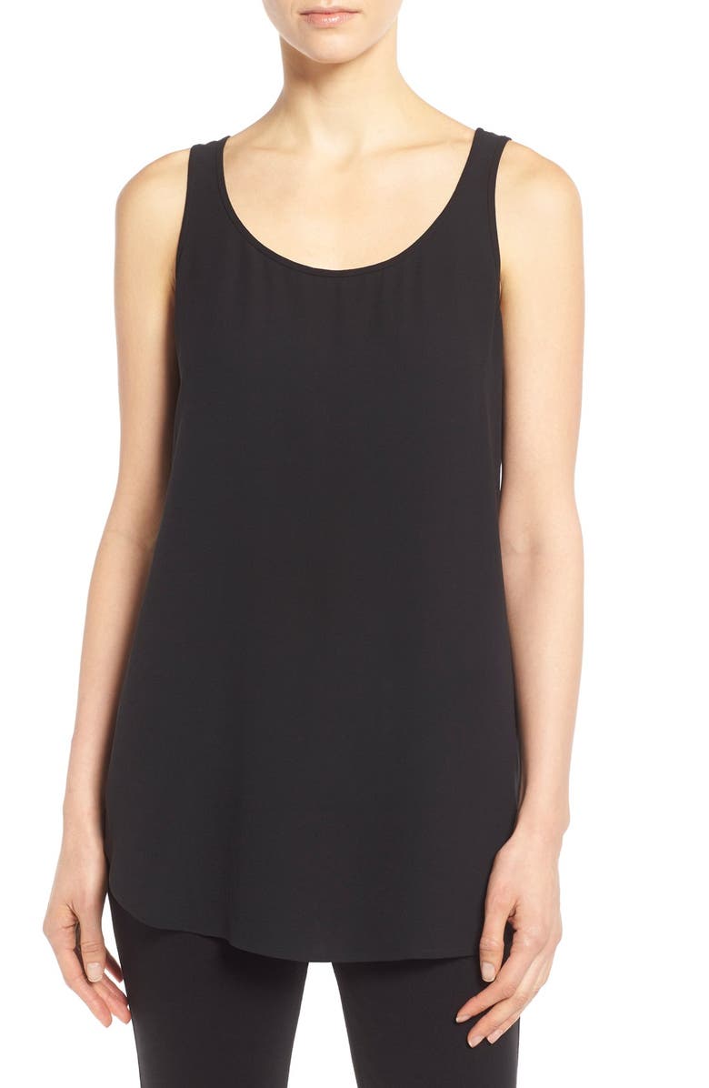 Eileen Fisher Scoop Neck Long High/Low Tank, Main, color, 