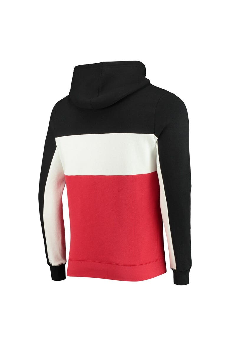 Men's Junk Food Black/White Toronto Raptors Wordmark Colorblock Fleece Pullover Hoodie, Alternate, color, Black