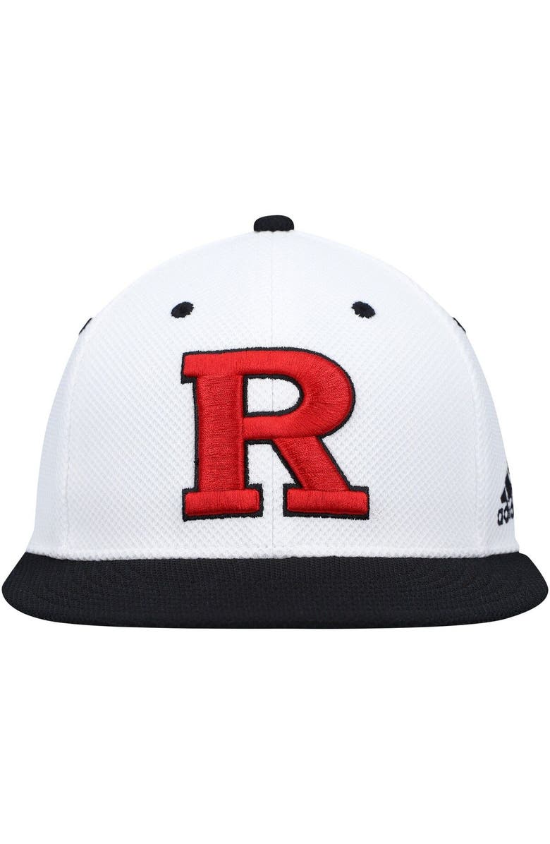 adidas Men's adidas White Rutgers Scarlet Knights On-Field Baseball Fitted Hat, Alternate, color, White