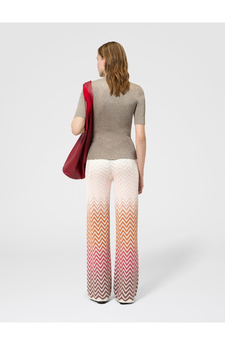 Missoni Chevron Dégradé Cotton And Viscose Trousers, Alternate, color, Green& Brown