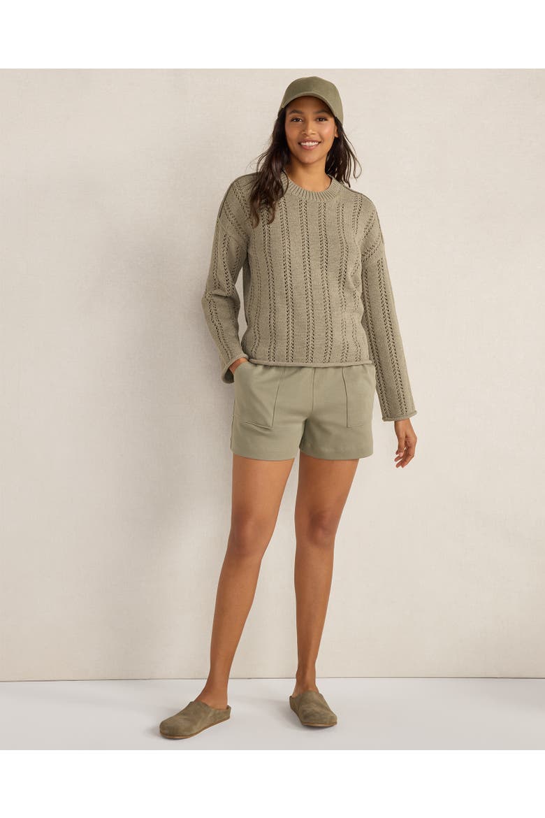 Cotton Tape Yarn Vertical Stitch Sweater, Main, color, Vetiver