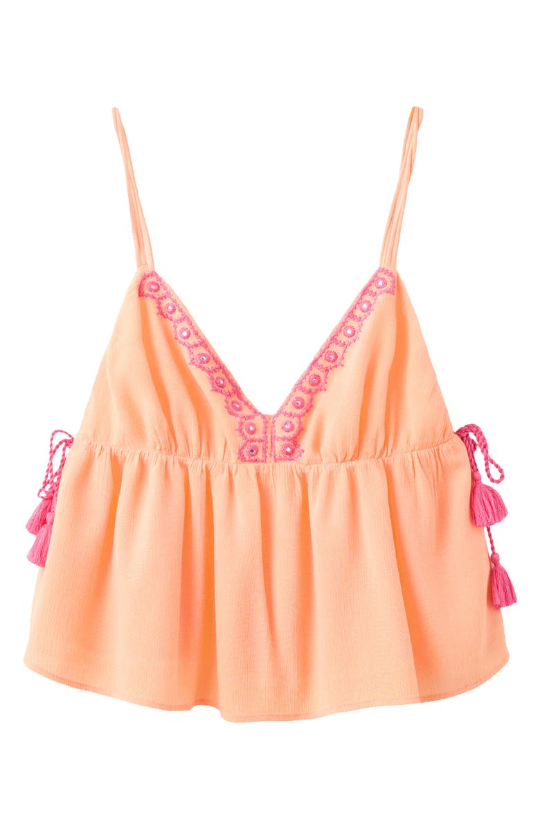MANGO TEEN Embroidered Detail Camisole, Alternate, color, Peach