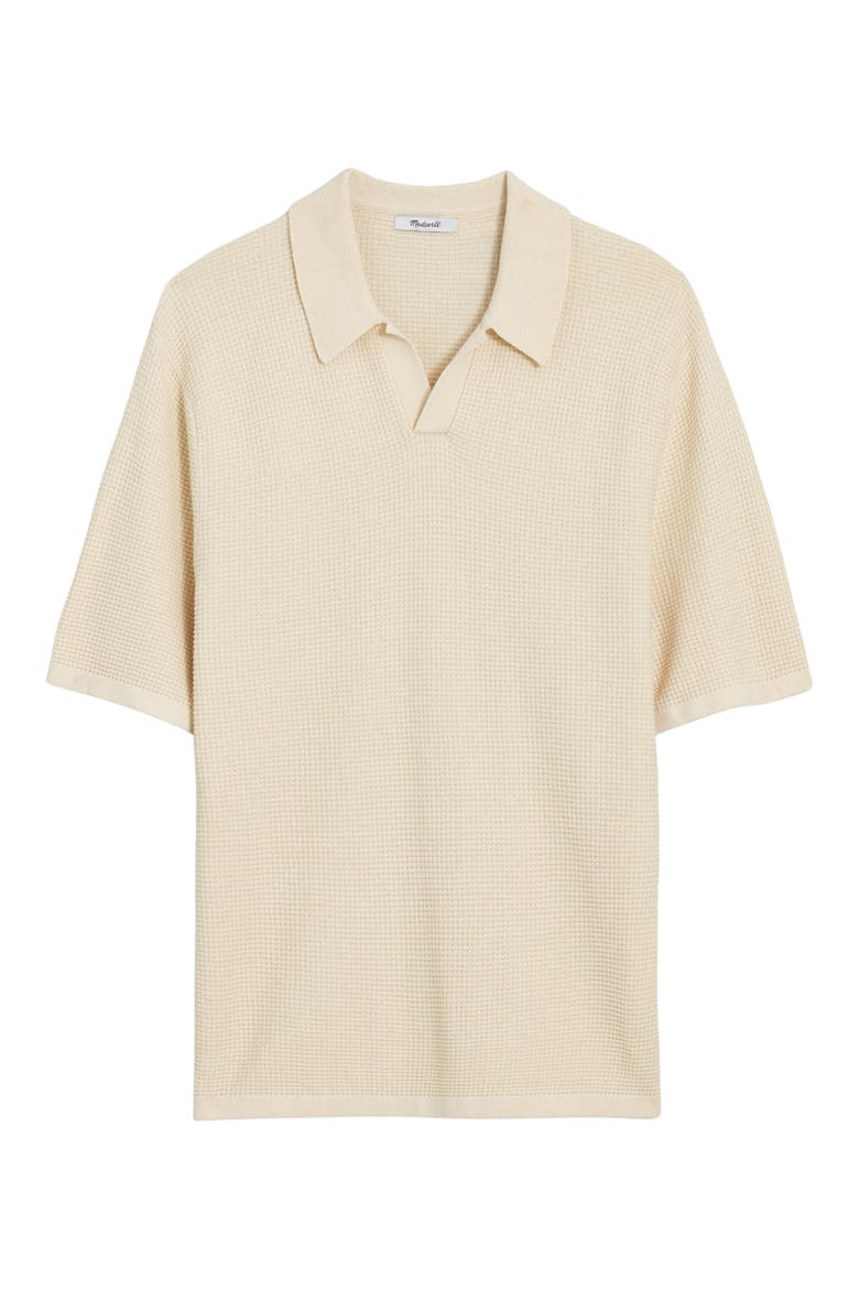 Marigold Waffle Stitch Polo, Main, color, VINTAGE LINEN