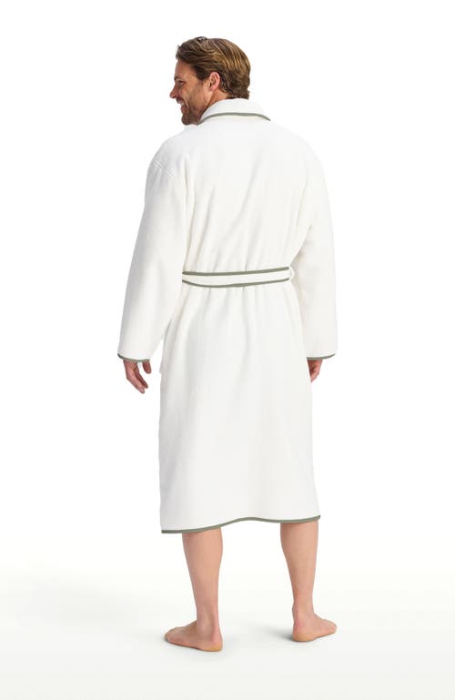 Christy Boundary Piped Edge Luxury Robe In White