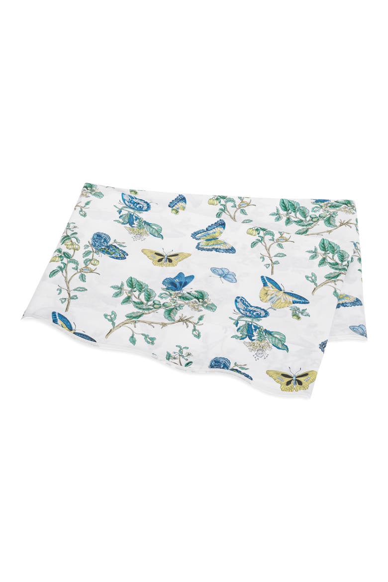 Baudin Butterfly 500 Thread Count Flat Sheet, Main, color, PRUSSIAN BLUE