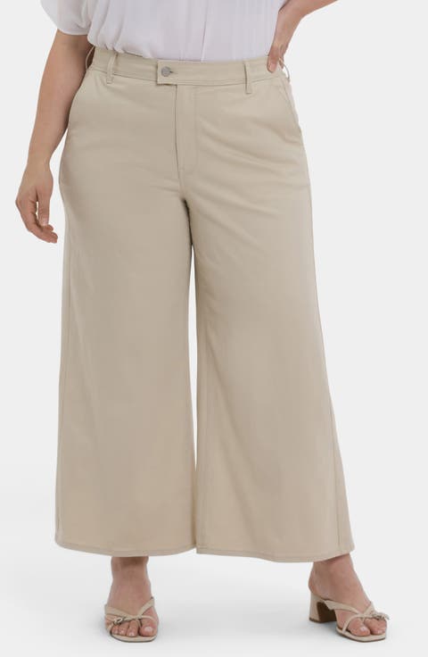 Mona High Waist Ankle Wide Leg Trouser Jeans (Plus)