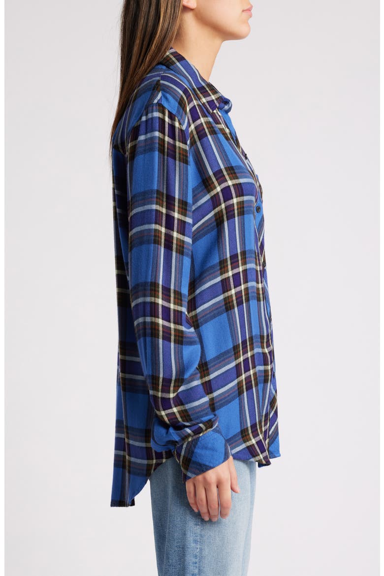 Hunter Plaid Button-Up Shirt, Alternate, color, SAPPHIRE INDIGO