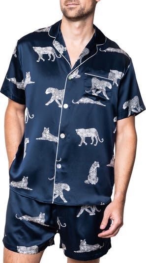 Panther Print Silk Short Pajamas