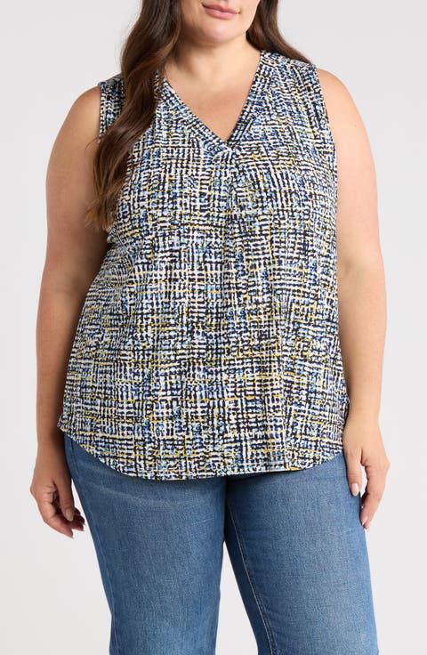 Pleat Front Shell Top (Plus)