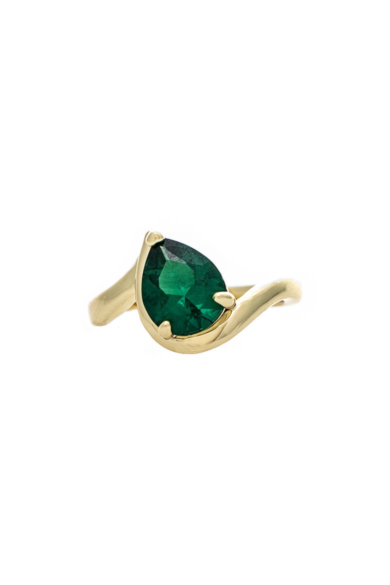 Teardrop Stone Ring, Main, color, EMERALD