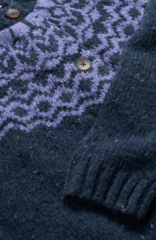 Seasalt Cornwall Port Kinnis Fair Isle Merino Wool Blend Cardigan In Blue