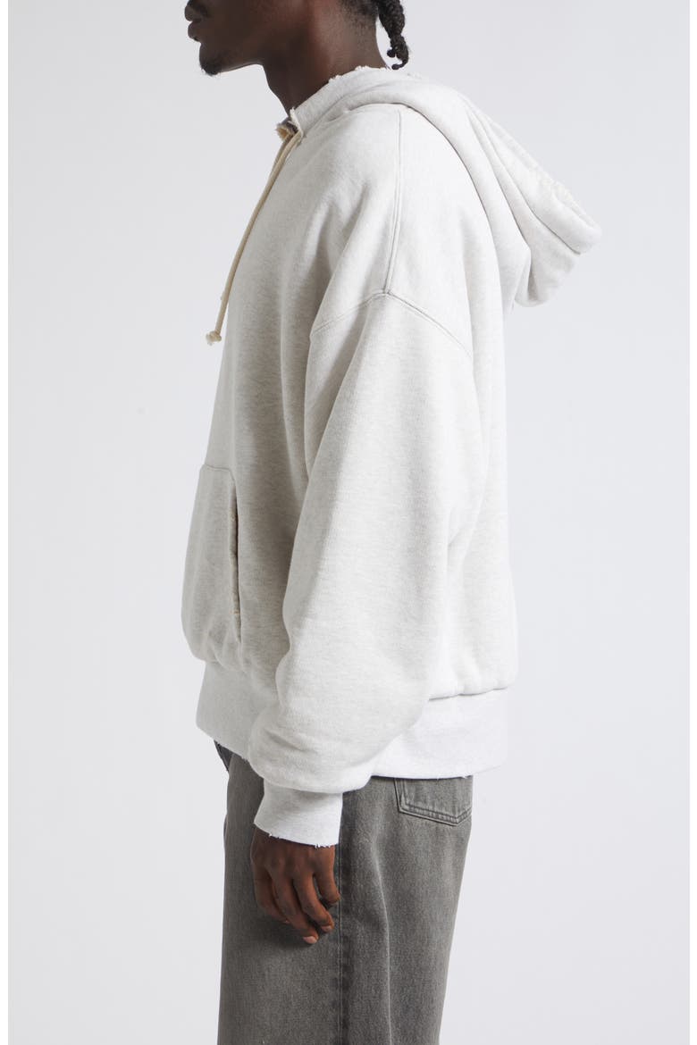 Gender Inclusive Relaxed Fit Distressed Cotton Fleece Hoodie, Alternate, color, VINTAGE GRAY MELANGE
