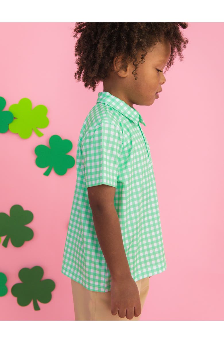 RuggedButts Boys Knit Short Sleeve Performance Polo, Alternate, color, Classic Spring Bud Gingham