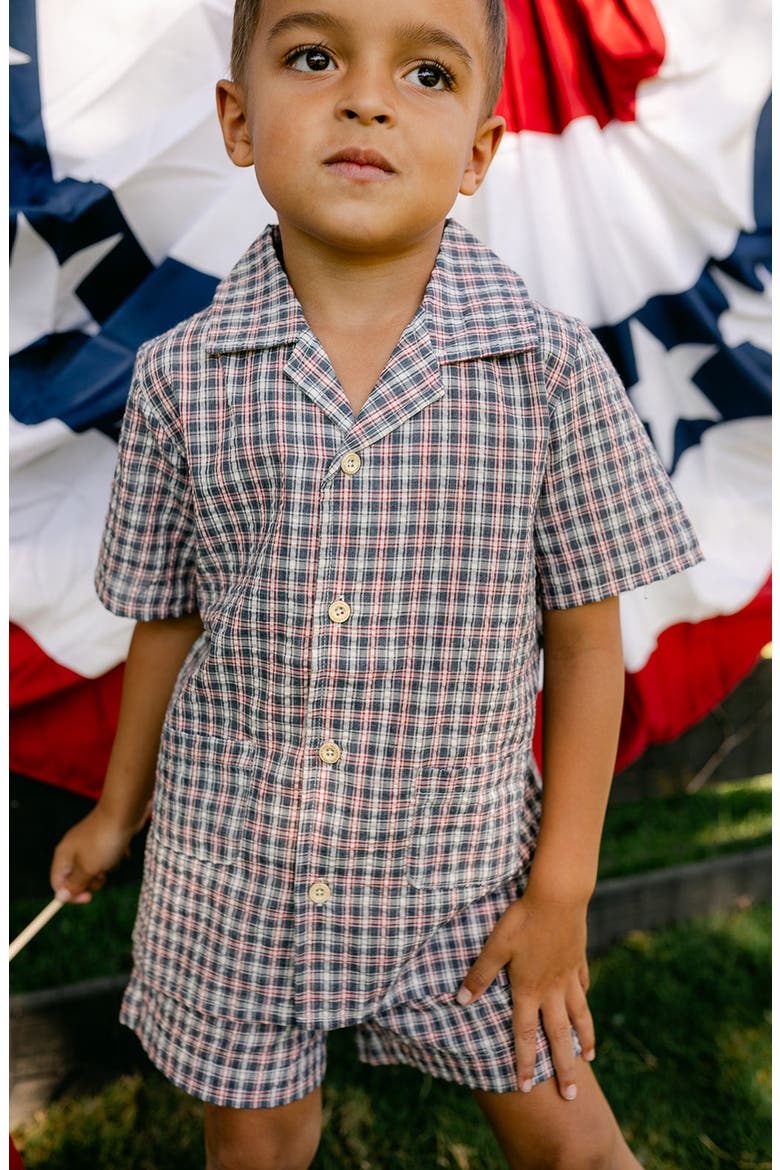 Rhodes Button Down Top, Alternate, color, Americana Plaid