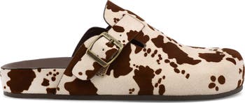 Animal Print Buckle Mule
