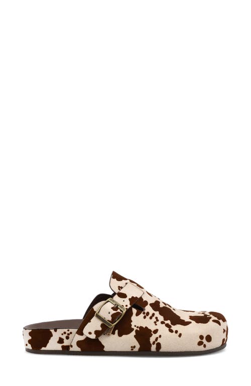 Mia Animal Print Buckle Mule In Neutral