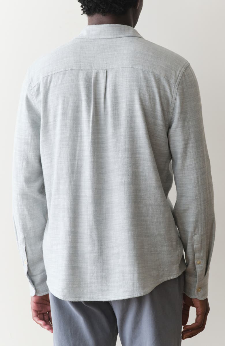 Marine Layer Classic Selvage Stretch Cotton Button-Up Shirt, Alternate, color, Aqua