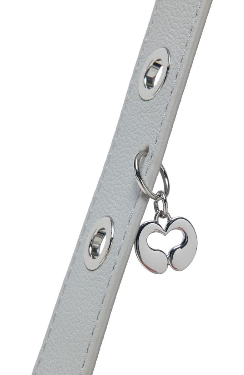 maje Grained leather Miss M bag, Alternate, color, Light Grey