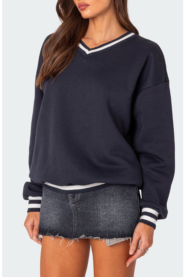 Caryn Oversize Sweatshirt, Alternate, color, NAVY