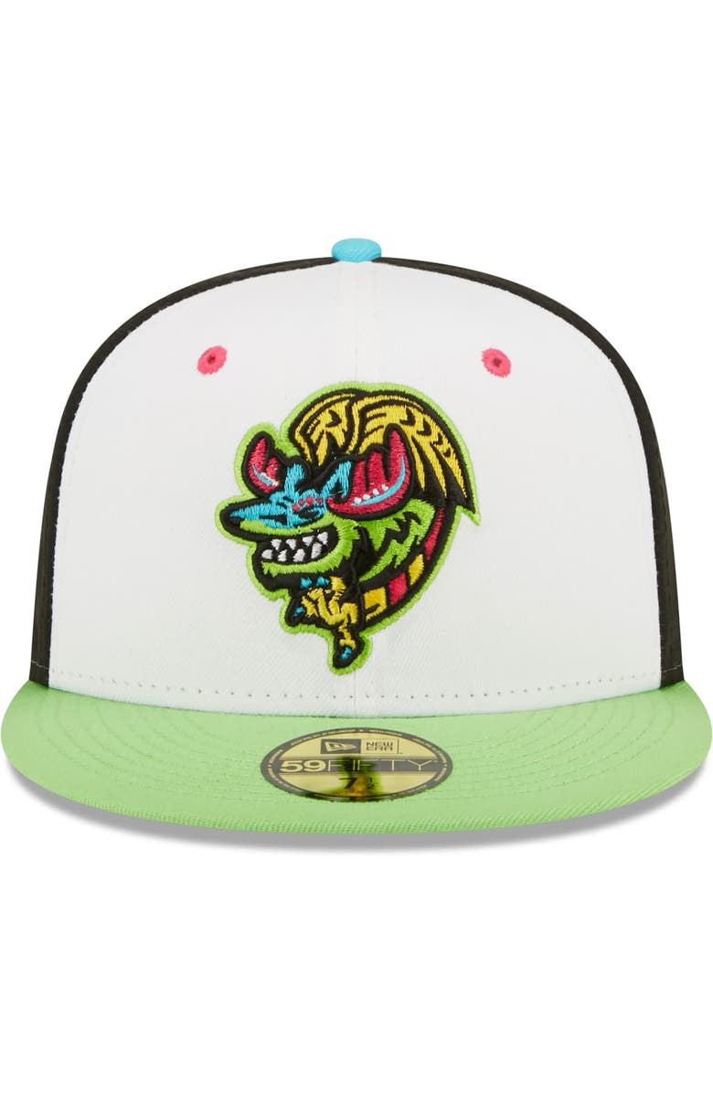 New Era Men's New Era White/Green Alebrijes de Modesto Copa De La Diversion 59FIFTY Fitted Hat, Alternate, color, White