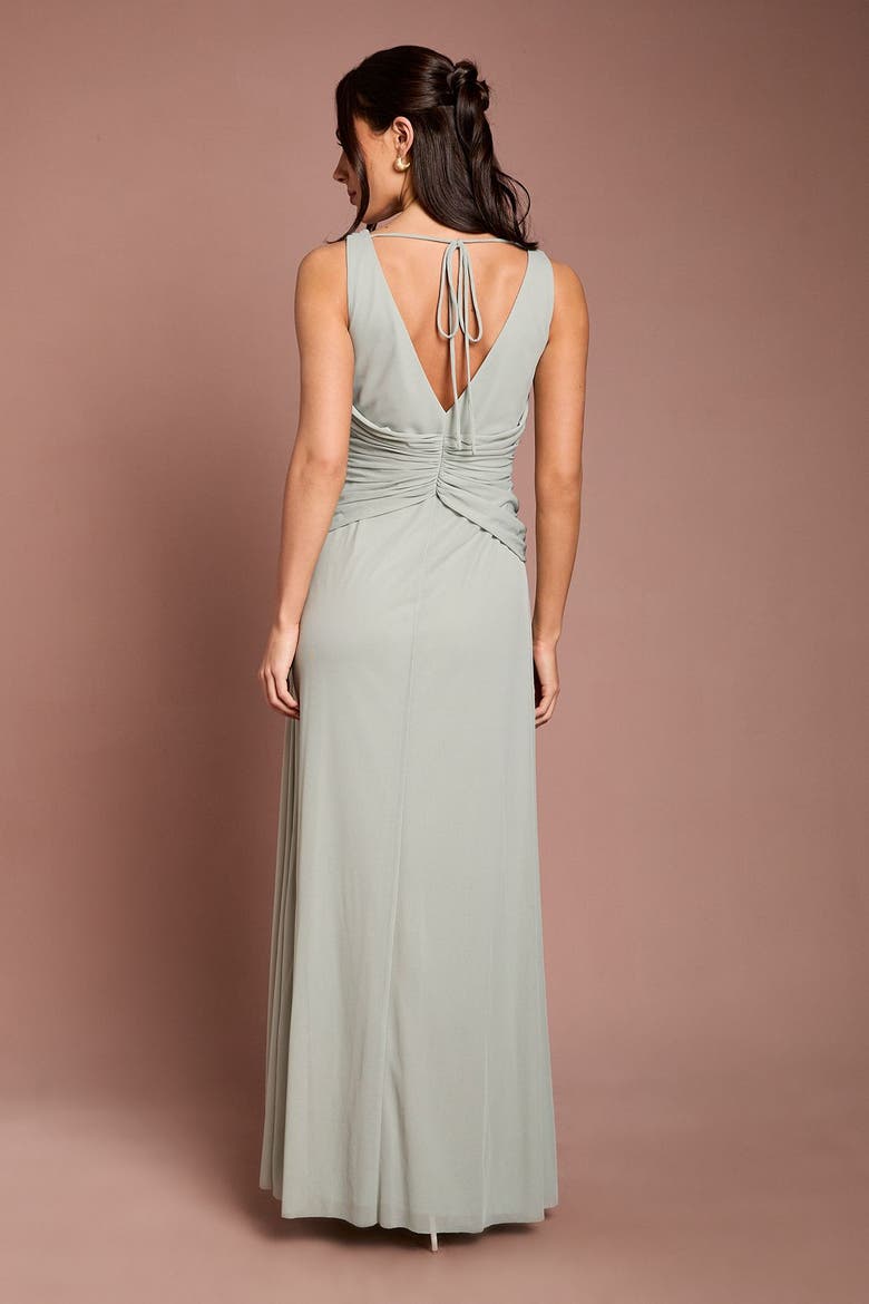 Mesh Waist Maxi Dress, Alternate, color, Sage