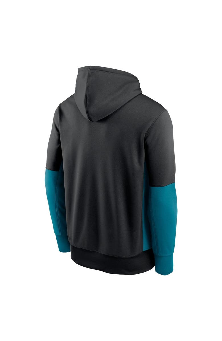 Nike Men's Nike Black Jacksonville Jaguars Color Block Fleece Performance Pullover Hoodie, Alternate, color,