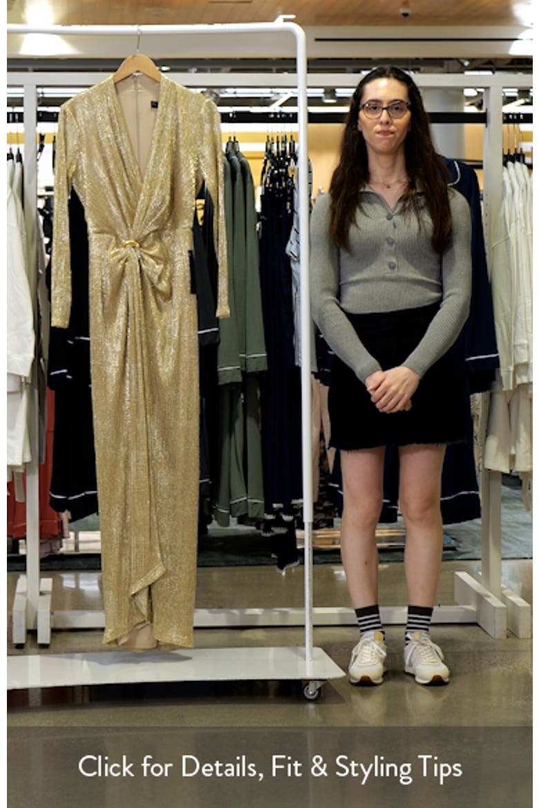 Metallic Side Slit Long Sleeve Gown video