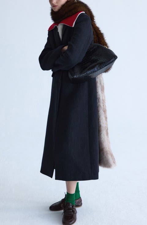 Tailored Wool Blend Coat