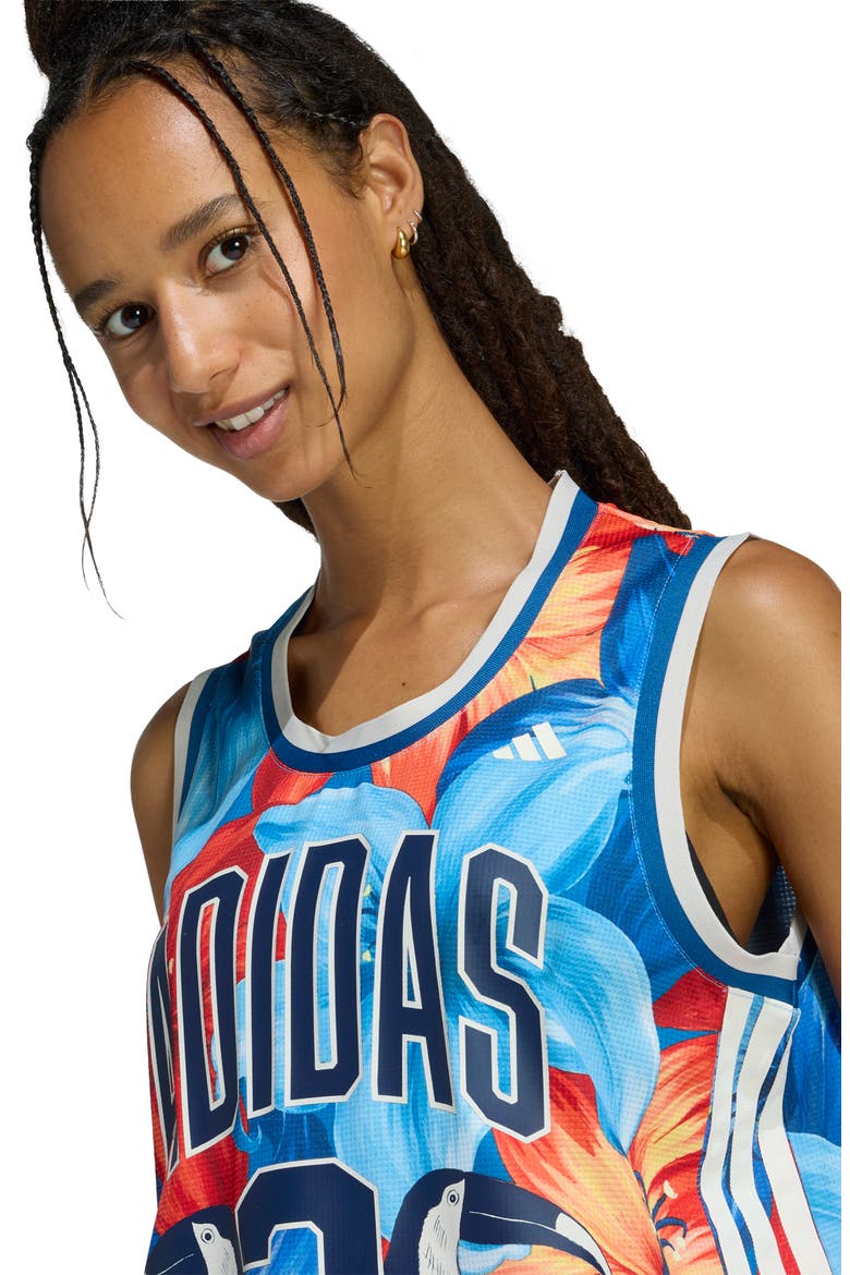 x FARM Rio Jersey Tank, Alternate, color, LIGHT BLUE/ CREAM/ MARINE