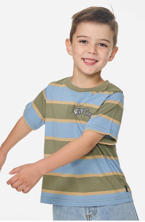 Kids' Ride the Wave Stripe Cotton T-Shirt (Toddler & Little Kid)