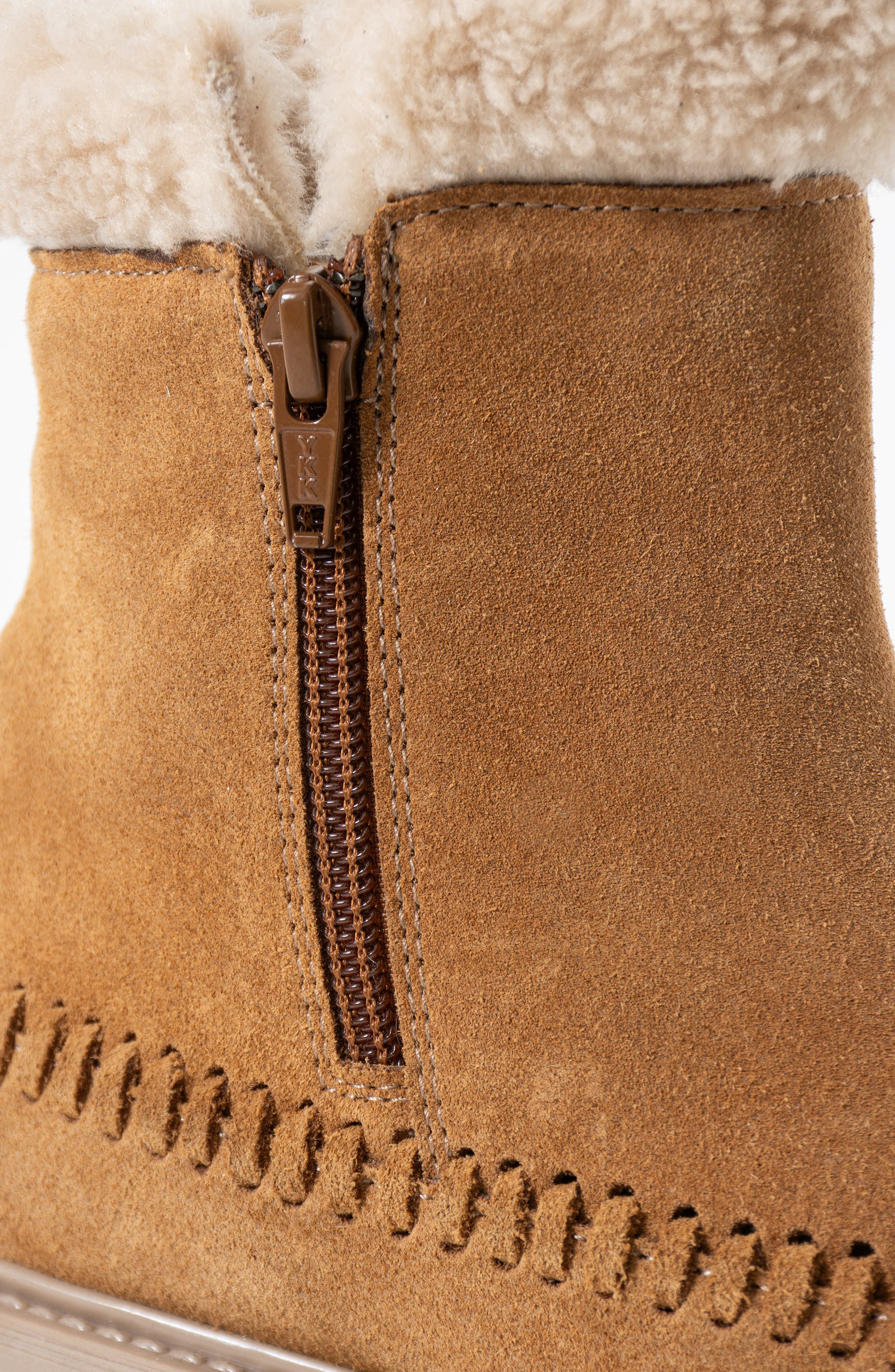 Jelavu Jennie Faux Shearling Lined Whipstitch Boot, Alternate, color, Cognac