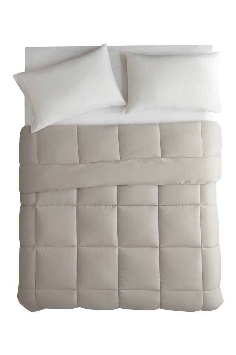 Perry Ellis Portfolio Down Alternative Comforter, Alternate, color, PUMICE STONE