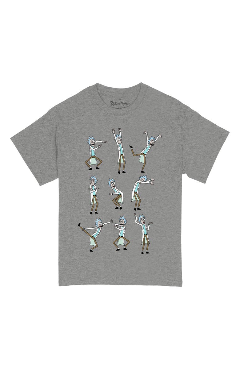 Ripple Junction Rick and Morty Rick's Dance Moves Graphic T-Shirt, Main, color, Heather Grey