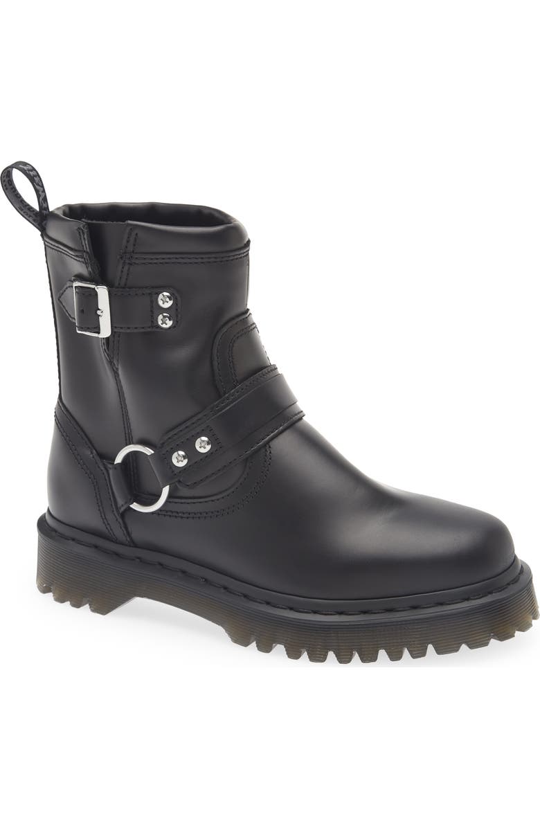 Dr. Martens Anistone Harness Boot, Main, color, Black / Black