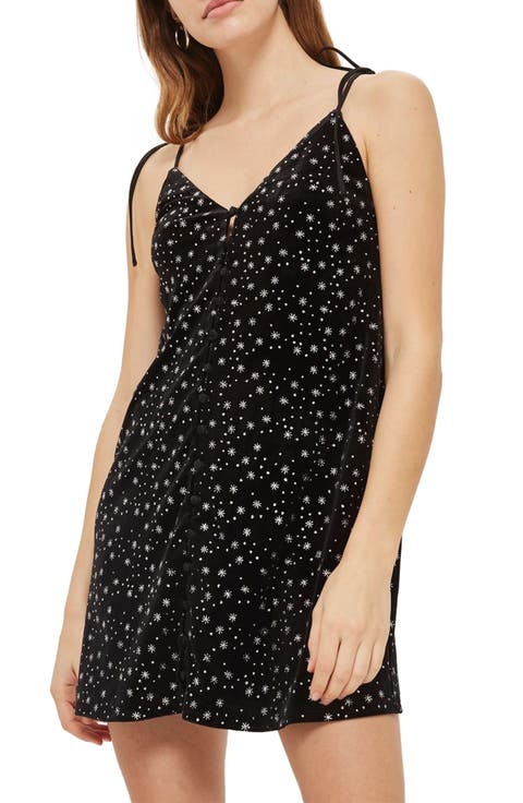 Glitter Star Velvet Slipdress