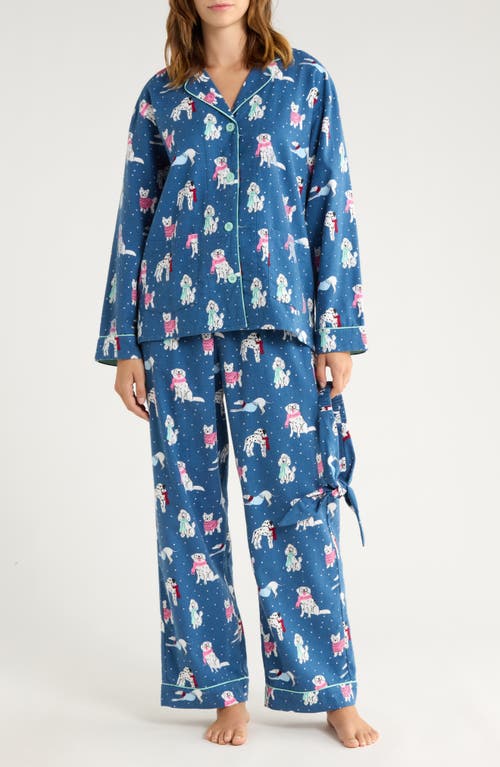 Pj Salvage Print Flannel Pajamas In Blue