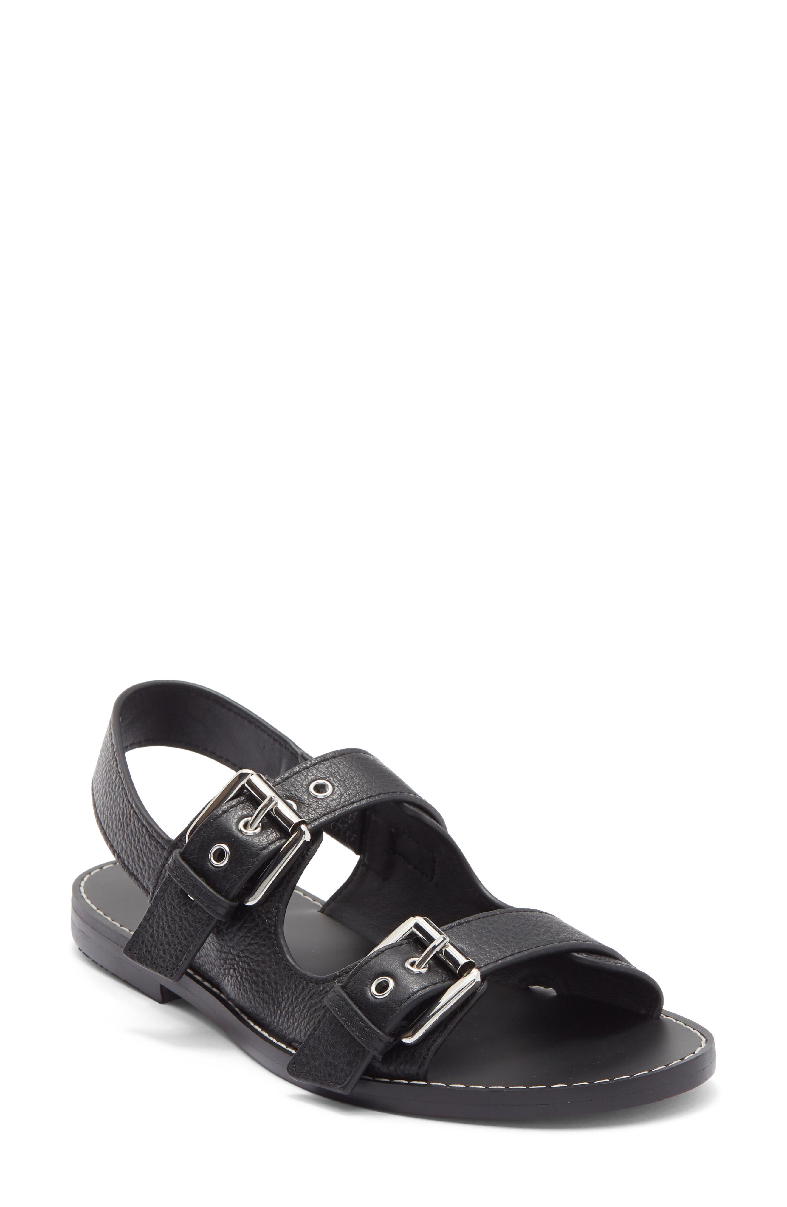 Madewell Indie Buckle Sandal, Main, color, True Black