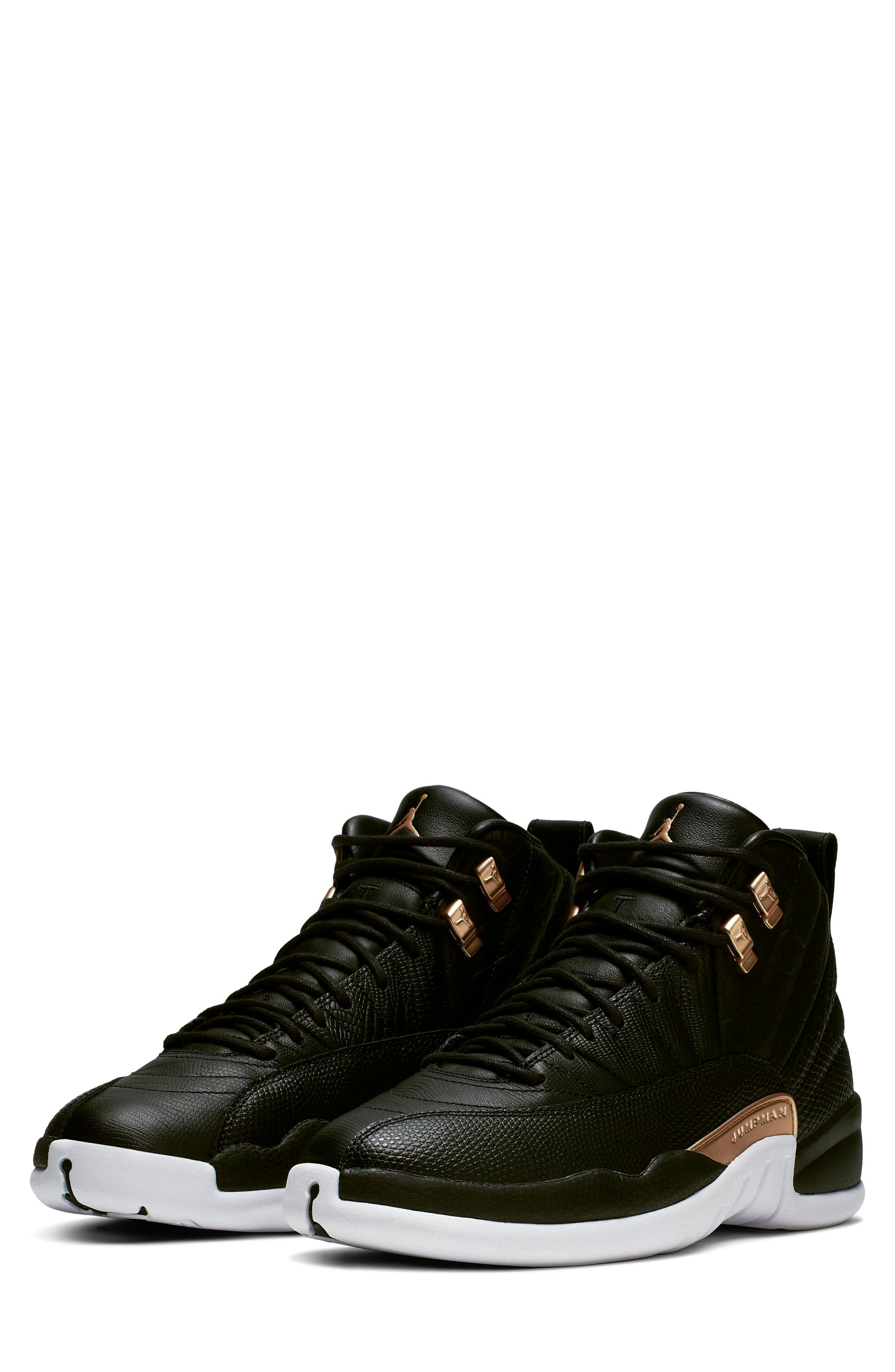 Nike Air Jordan 12 Retro High Top Sneaker, Main, color, BLACK/ METALLIC GOLD/ WHITE