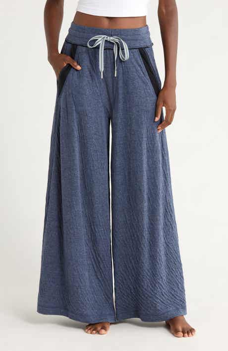 Free People Wait a Minute Drawstring Cotton Wide Leg Pants