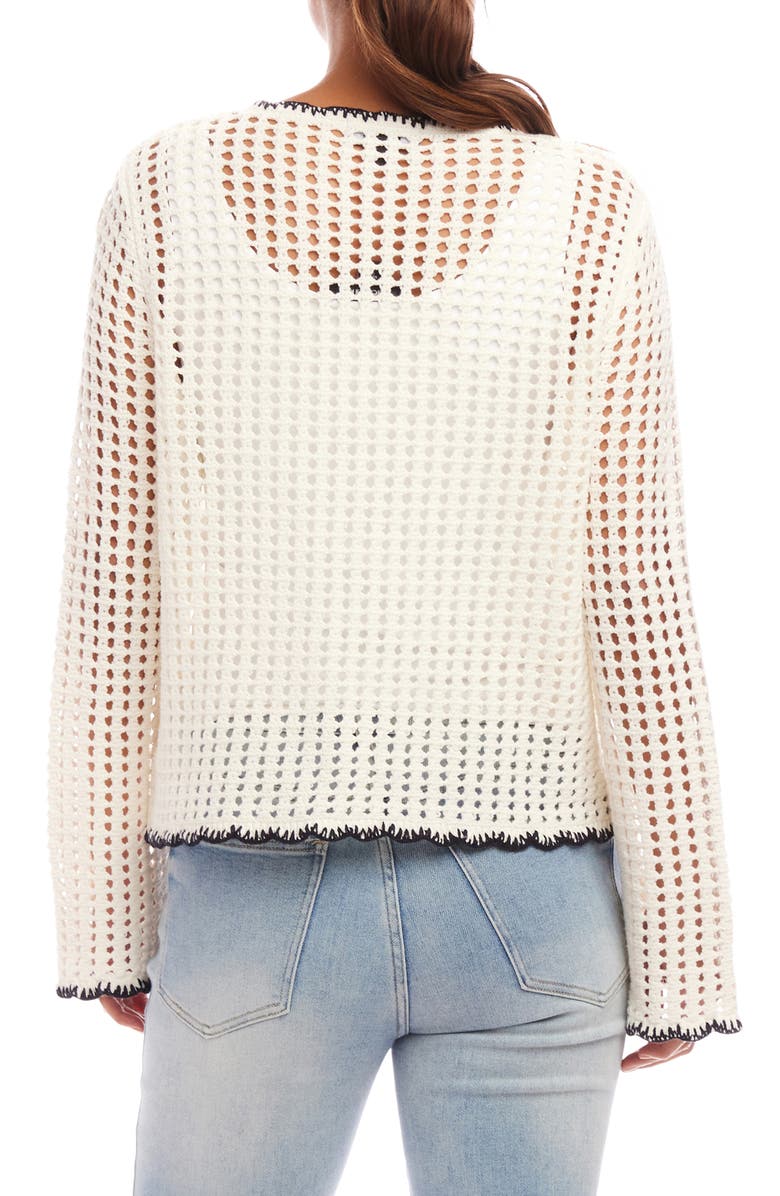 Karen Kane Crochet Sweater, Alternate, color, Natural