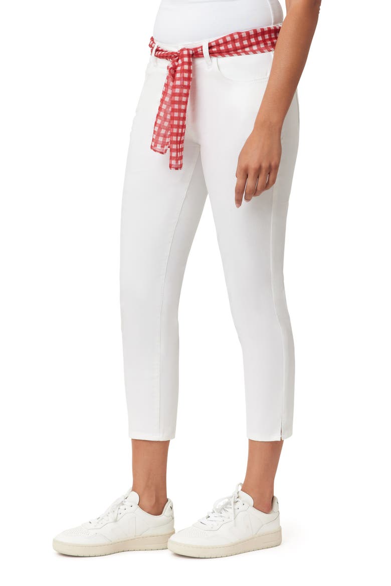 Belted Skinny Crop Jeans, Alternate, color, WINDERMERE WHITE GINGHAM