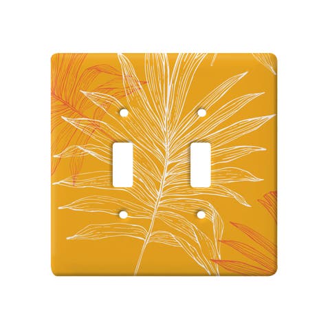 Tropical Sunset Palms Double Toggle Switchplate Cover