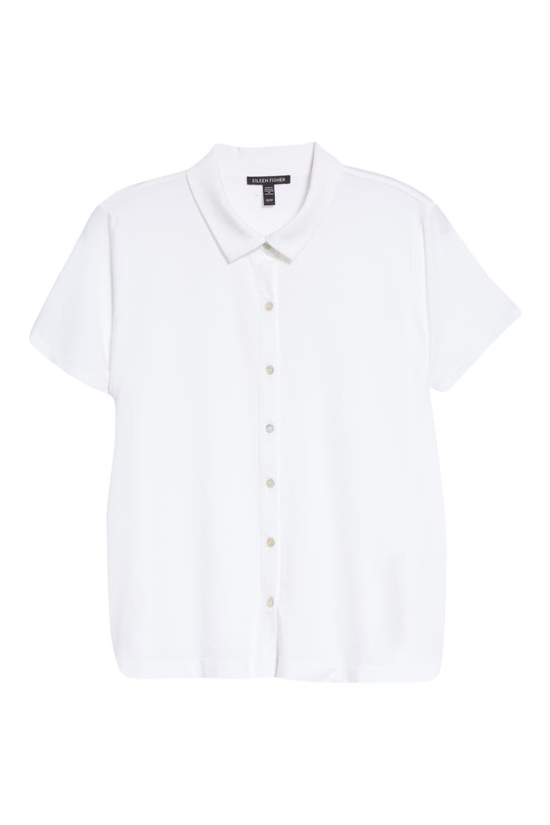 Button Front Knit Shirt, Alternate, color, WHITE