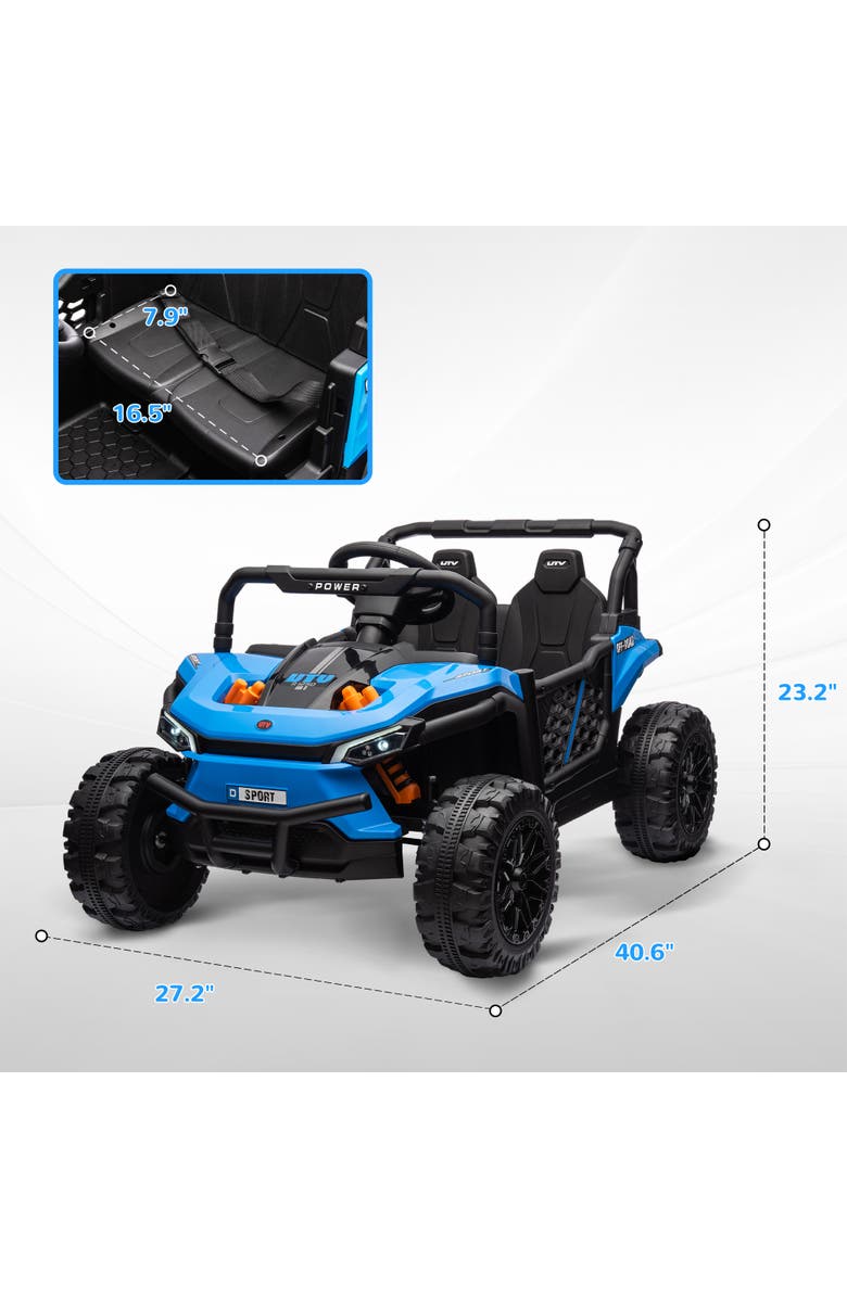 Qaba 12V Kids Ride On Truck w/ Remote Control, 4-Wheel Suspension, Alternate, color, Blue
