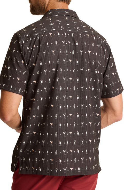 Bahama Coast Cocktail Conga Print Button-Up Shirt