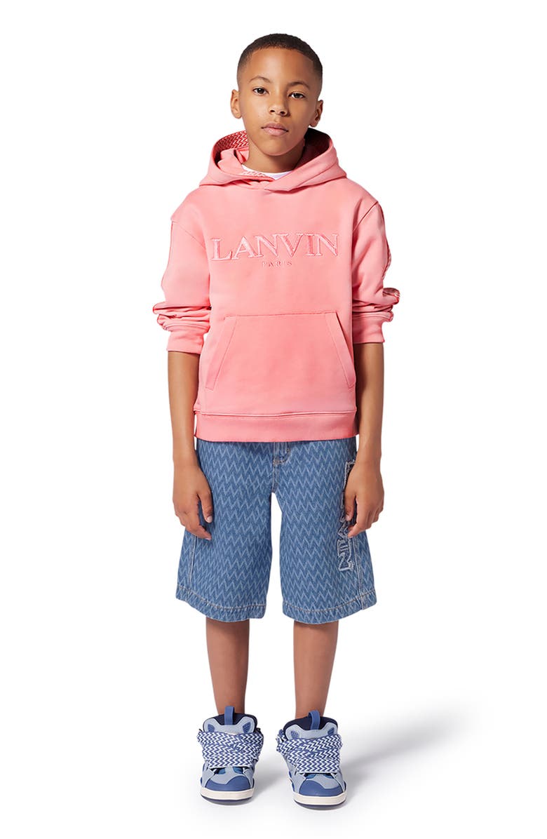 Lanvin KIDS LONG DENIM SHORTS, Alternate, color, 