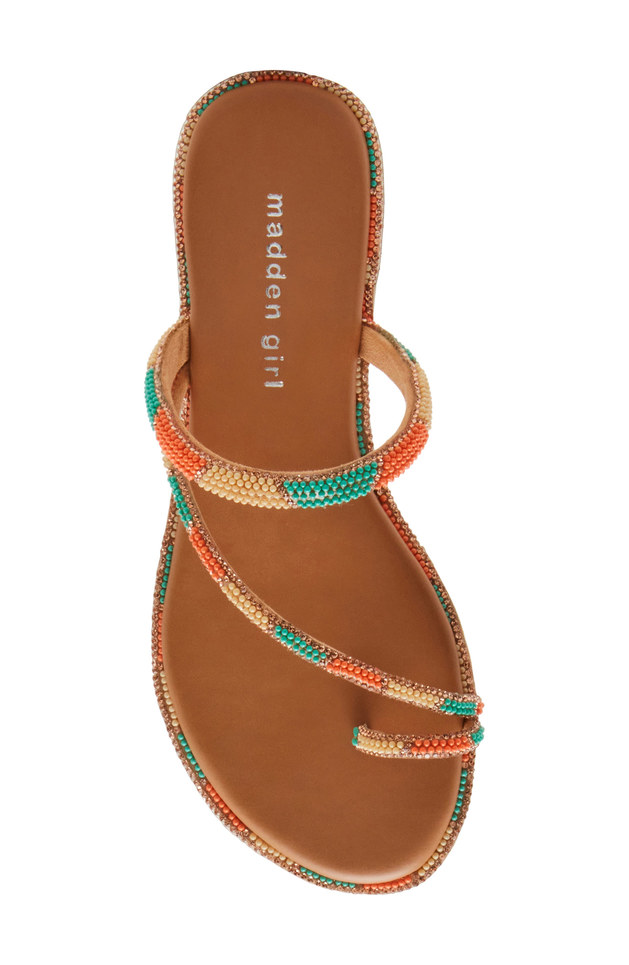 Madden Girl Spotlight Toe Loop Sandal, Alternate, color, Turquiose Multi