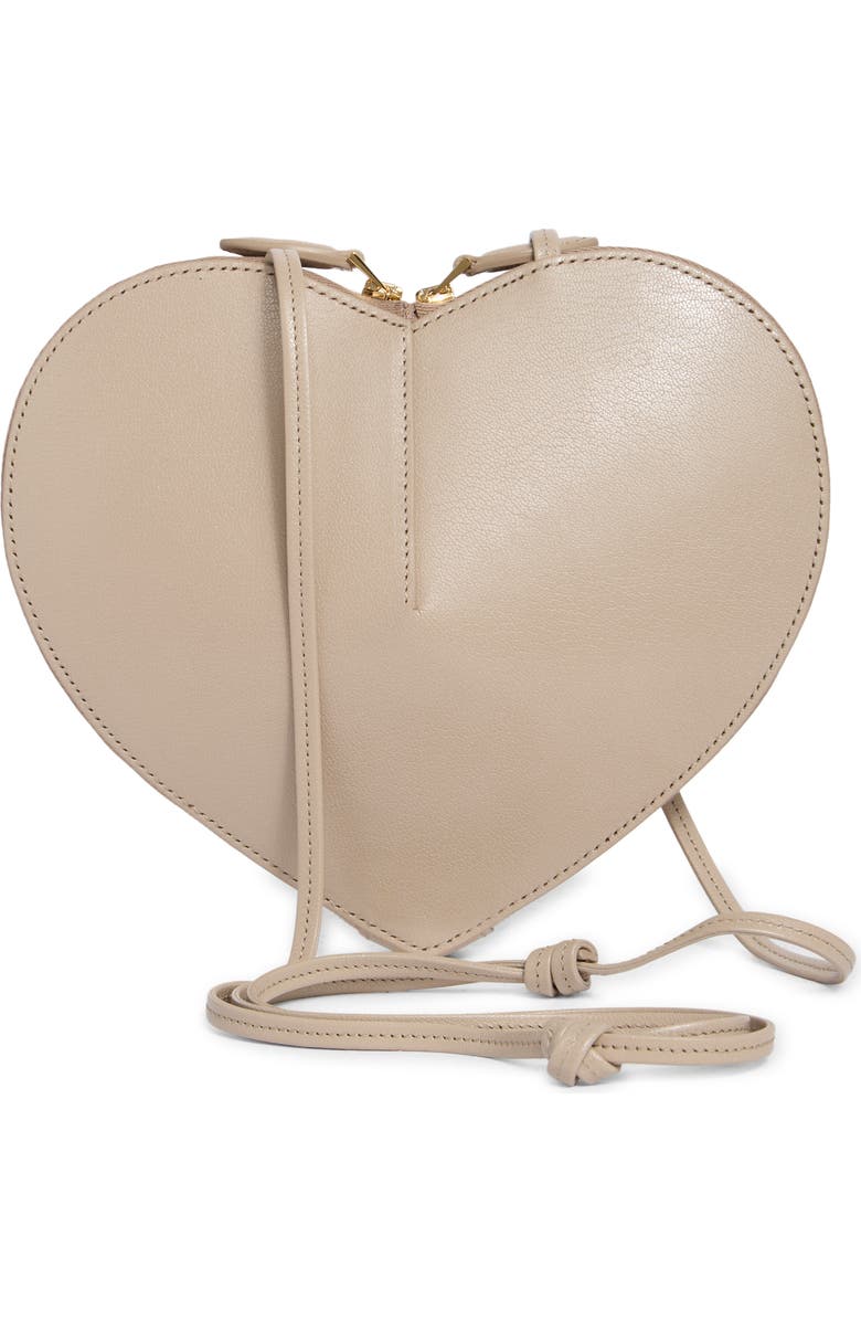 Alaïa Le Coeur Suede Crossbody Bag, Alternate, color, Grege