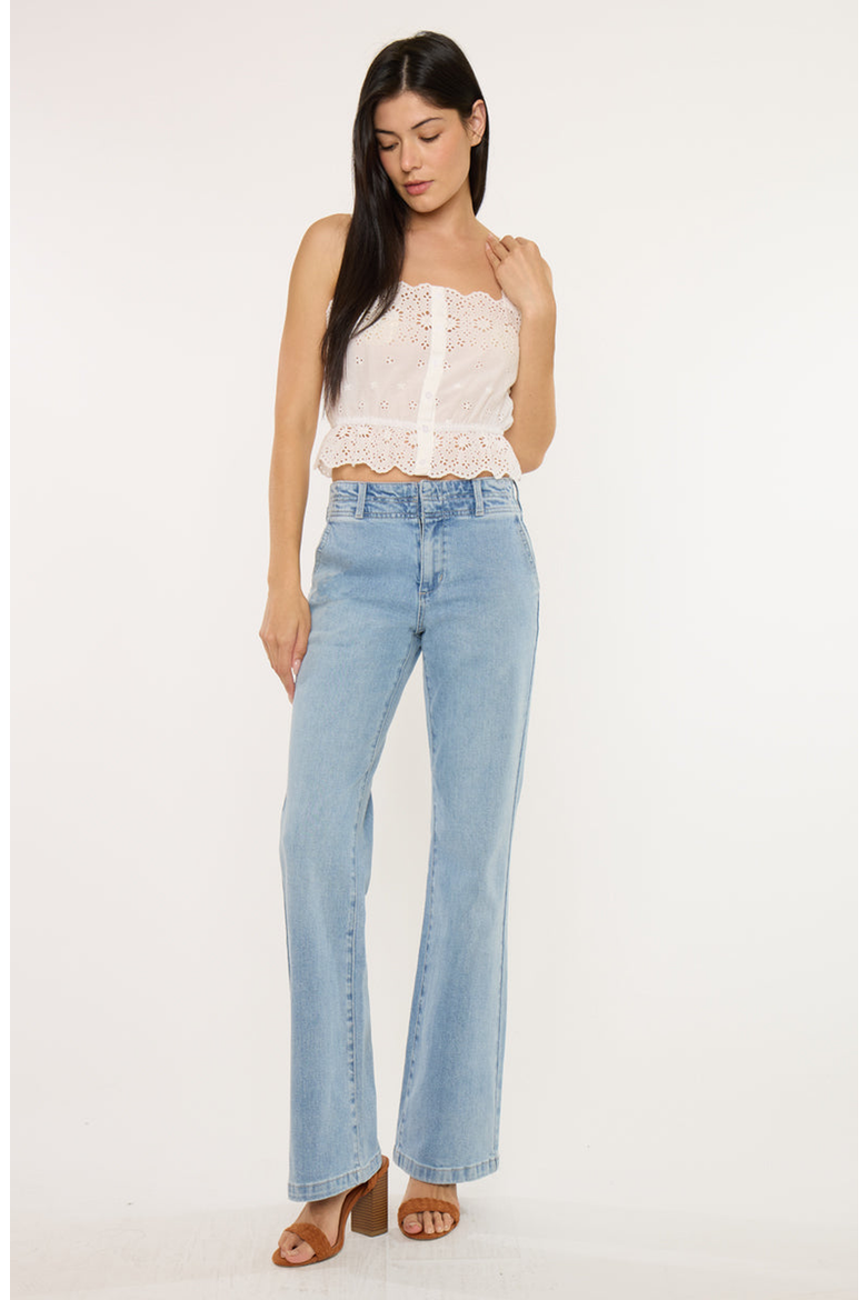 Islan High Rise Wide Flare Jeans, Alternate, color, Medium Light Wash
