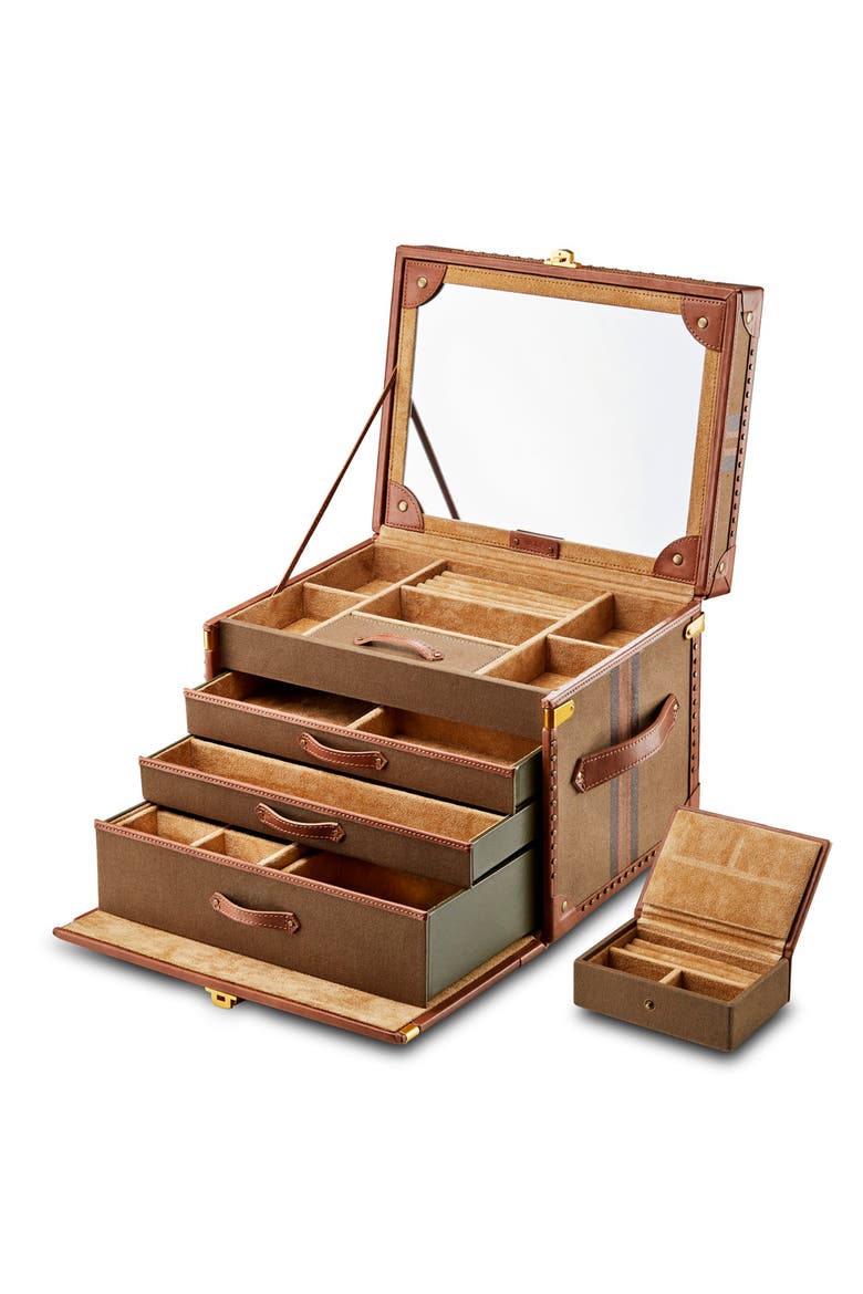Ida Trunk Jewelry Box, Alternate, color, Khaki